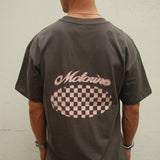 Moto Chequered Tee - Faded Black
