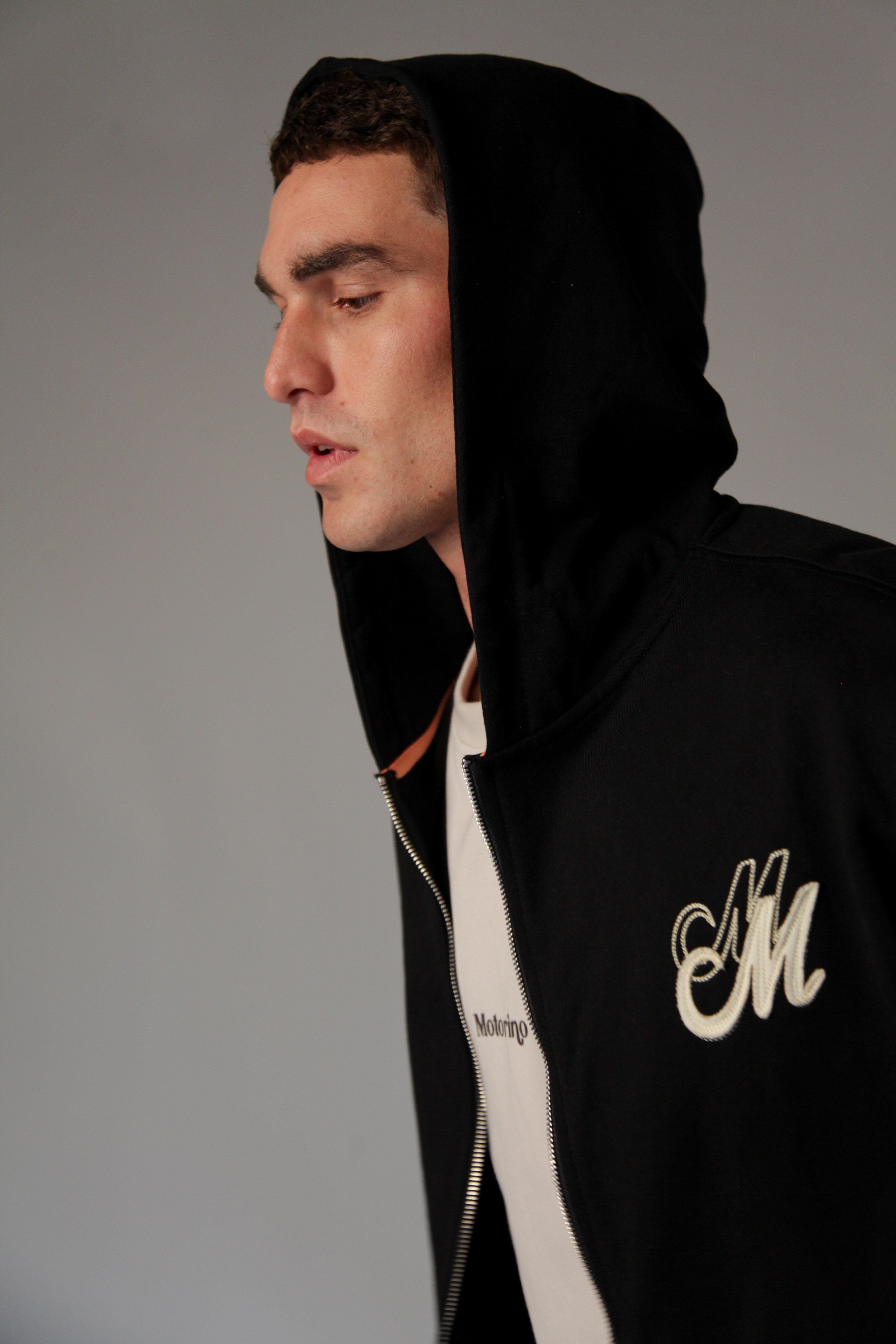 Zip Hood Black Motorino