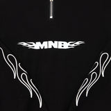 Quarter Zip Waffle - Black