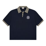 Dad Collar Short Sleeve Polo - Navy