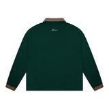 Dad Collar Long Sleeve Polo - Pine Green
