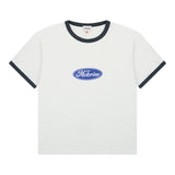 Badge Ringer Tee - White Wash