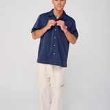 Pinstripe Shirt - Navy