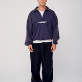 Quarter Zip Fleece - Washed Navy