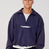 Quarter Zip Fleece - Washed Navy