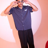 Pinstripe Shirt - Navy