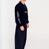 Quarter Zip Waffle - Black