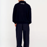 Quarter Zip Waffle - Black