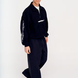 Quarter Zip Waffle - Black