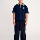 Dad Collar Short Sleeve Polo - Navy