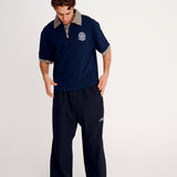 Dad Collar Short Sleeve Polo - Navy