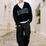 Mohair Knitted Cardigan - Black
