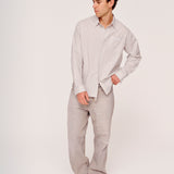 Broadstripe Long Sleeve Shirt - Warm Grey