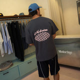 Moto Chequered Tee - Faded Black
