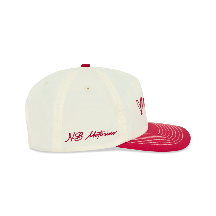 '247' Nylon Hat - Red on White