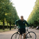 Dad Collar Long Sleeve Polo - Pine Green